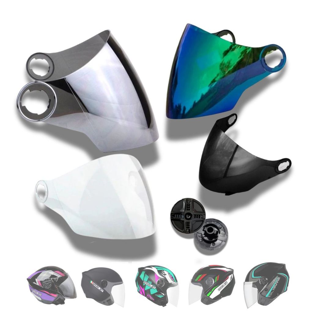 Viseira Espelhada Cromada Iridium Camaleão Capacete Aberto EBF Atomic