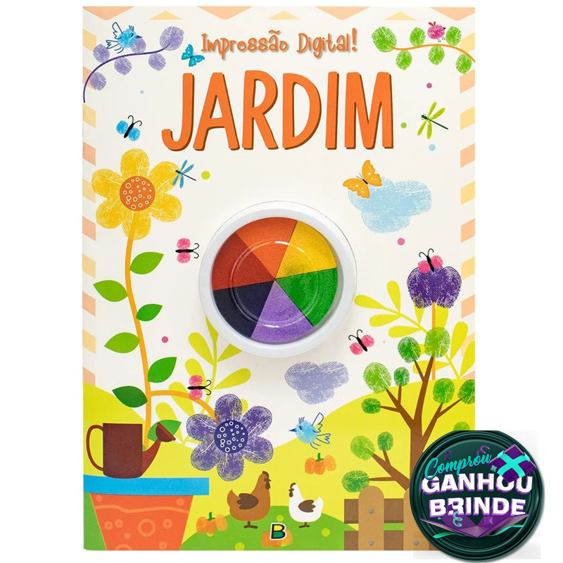 Livro Impressão Digital! Jardim SBN Crianças Filhos Infantil Desenho História Brincar Pintar