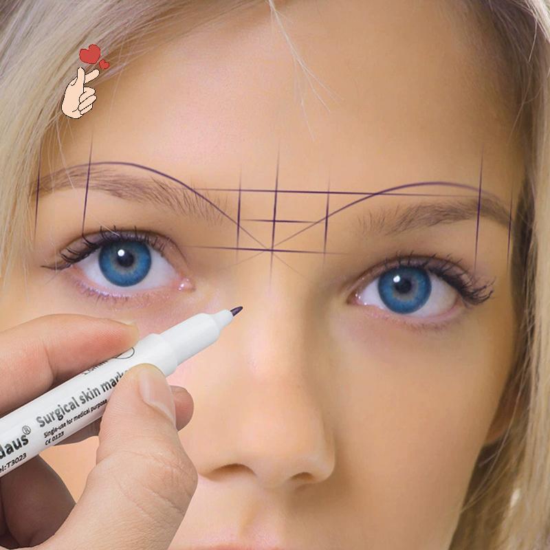 [PEBR] Marcador De Pele Cirúrgica Para Sobrancelha , Caneta Marcadora , Tatuagem , Medida , Régua De Medição , Conjunto