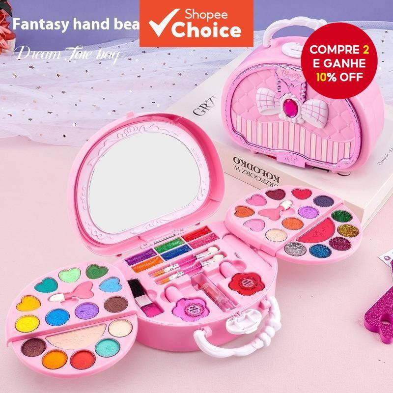 Conjunto De Maquiagem De Princesa , Estojo Cosmético De Simulação Com Bolsa , Presente De Aniversário , Brinquedos Para 