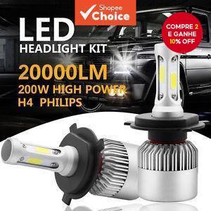 2 Pcs H4 9003 HB2 50W 20000LM LED Kit De Farol Para Carro Lâmpadas De Feixe Alto/Baixo 6500K