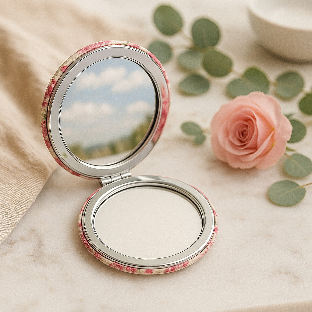 Espelho de Bolsa Redondo 7cm Portátil em Oferta na Shopee