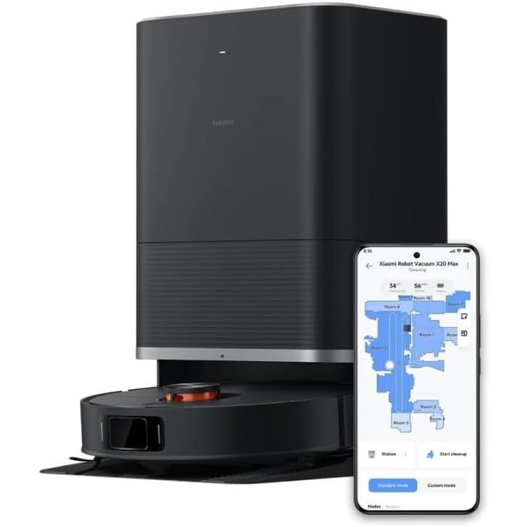 Robô Aspirador X20 MAX Xiaomi Alexa 8000Pa Mapeamento Inteligente Auto esvaziamento Lavagem 55°C Secagem 100% Quente