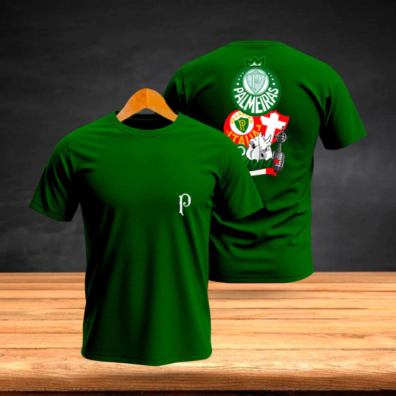 Camiseta Masculina Palmeiras Torcedor Camiseta Time Verdão Futebol Esportiva Gola Redonda Algodão