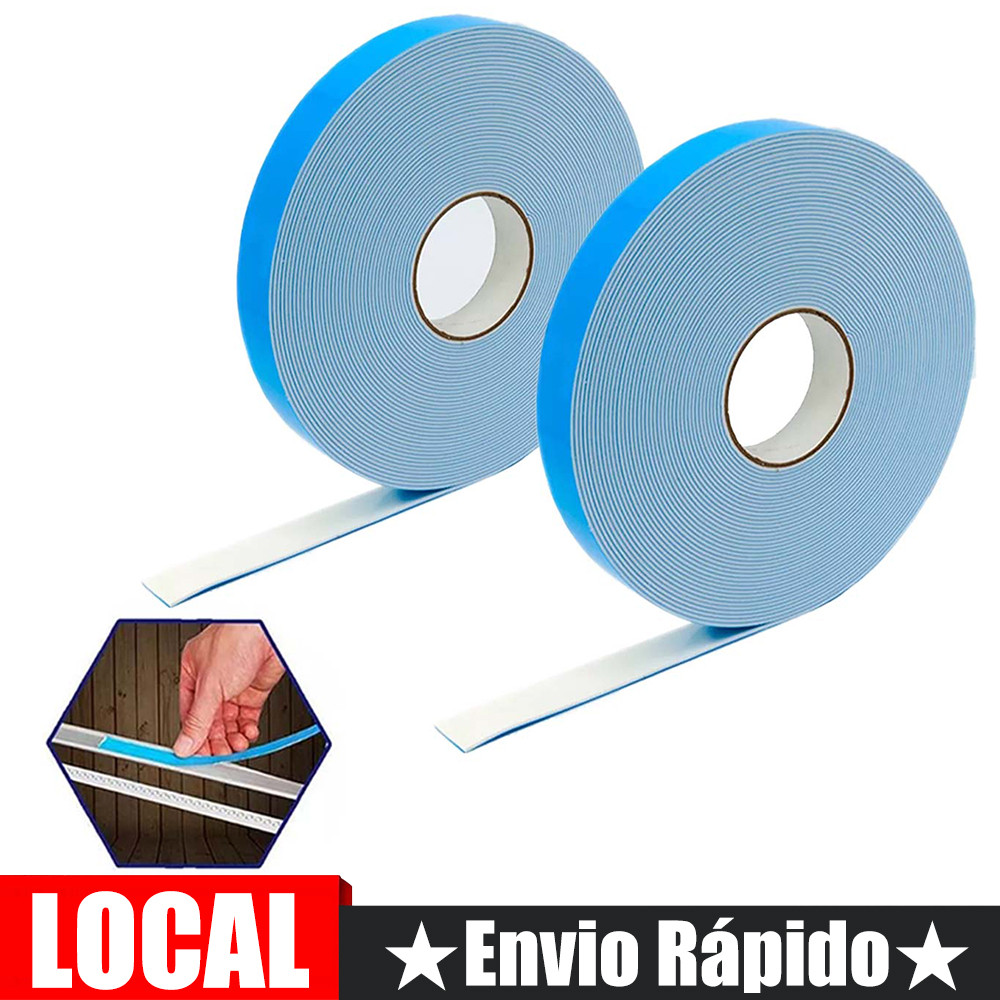 2 peças fita de espuma de polivinila dupla face (rolo único 10mm * 50m) fita de fixação fita dupla face Material PE-azul