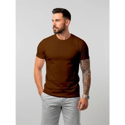 Camiseta Marrom Premium Masculina Lisa Básica Casual 100% Algodão Confortável Varias Cores