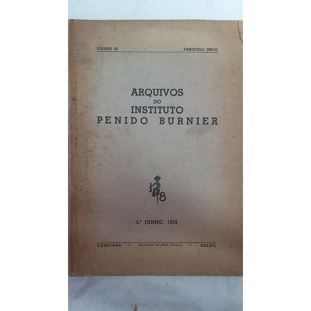 Arquivos do Instituto Penido Burnier Vol IX Fasciculo Unico