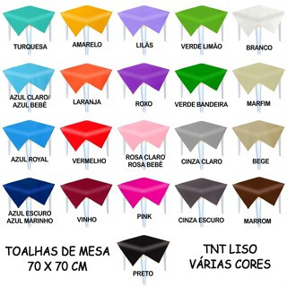 Toalha De Mesa Cobre Mancha 05 \10 Unidades TNT 70x70 Decoração Festa Buffet Casamento Convidados