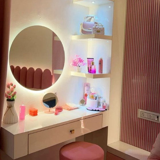 Espelho Redondo Iluminação Led de Vidro Lapidado Para Banheiro Sala Quarto Penteadeira de Maquiagem em Oferta na Shopee