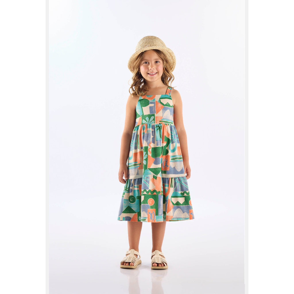 Vestido Midi Algodão Alças Up Baby em Oferta na Shopee