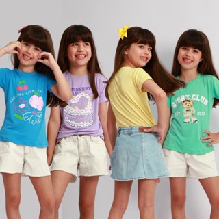 Kit 4 Tshirt Infantil Menina Blusinha Feminina Blusa Manga Curta Verão Feminino Bebê Sortido em Oferta na Shopee