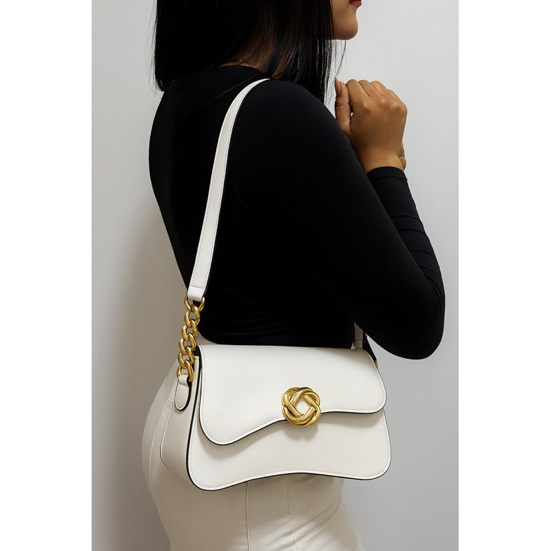 Bolsa Feminina Premium de Ombro com Corrente Dourada Elegante Casual Balada Luxo