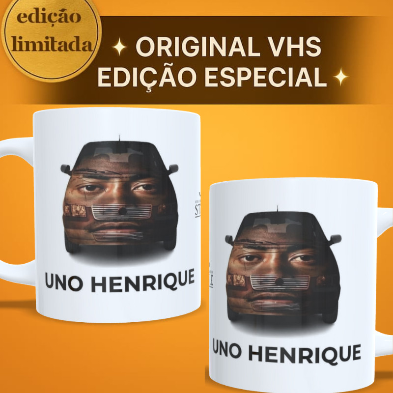 Caneca Personalizada Meme Uno Henrique Ôto Patamar Presente perfeito, vhs