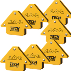 kit 7 Esquadro Magnético TECH 12kg Solda Multiângulos 30° 45° 135° Aço Reforçado Dupla Face