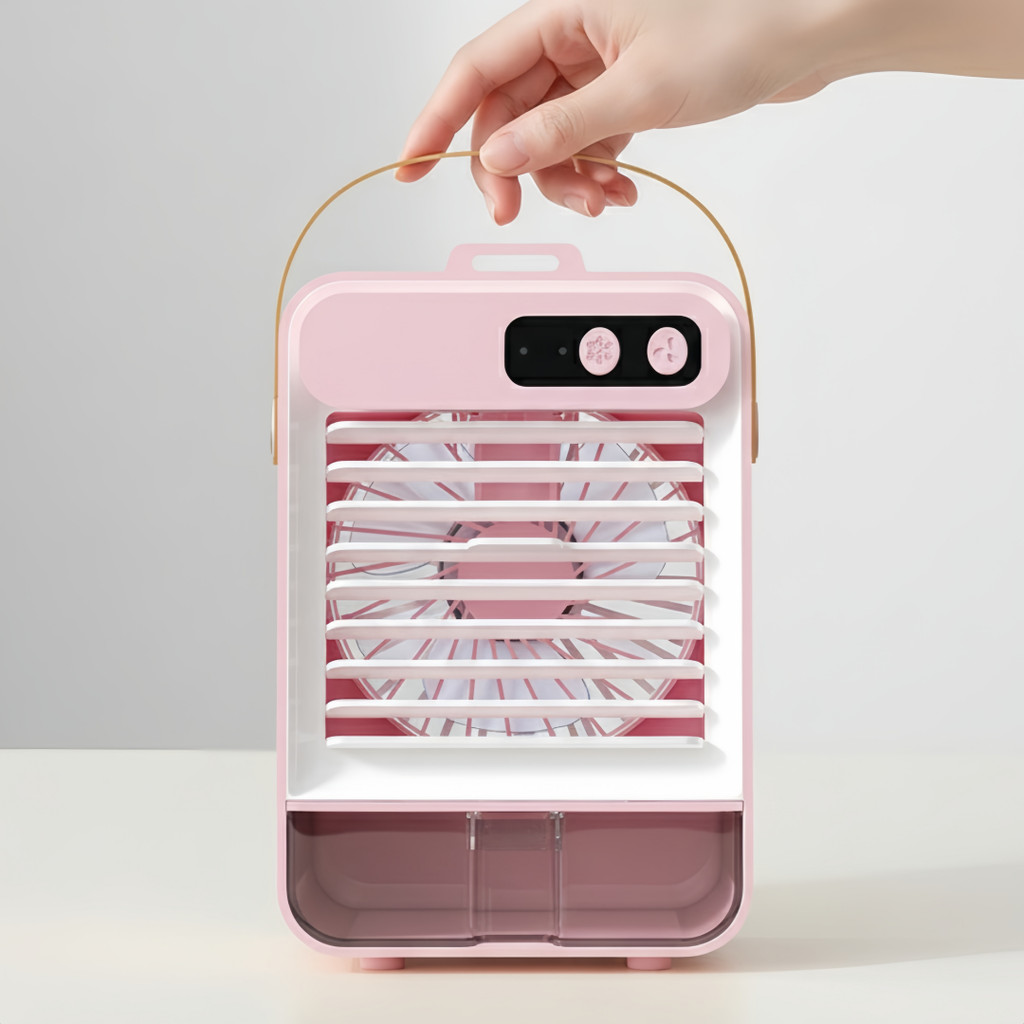 Mini Ar-Condicionado Evaporativo USB Portátil Ventilador  Refrigeração Rápida Umidificador