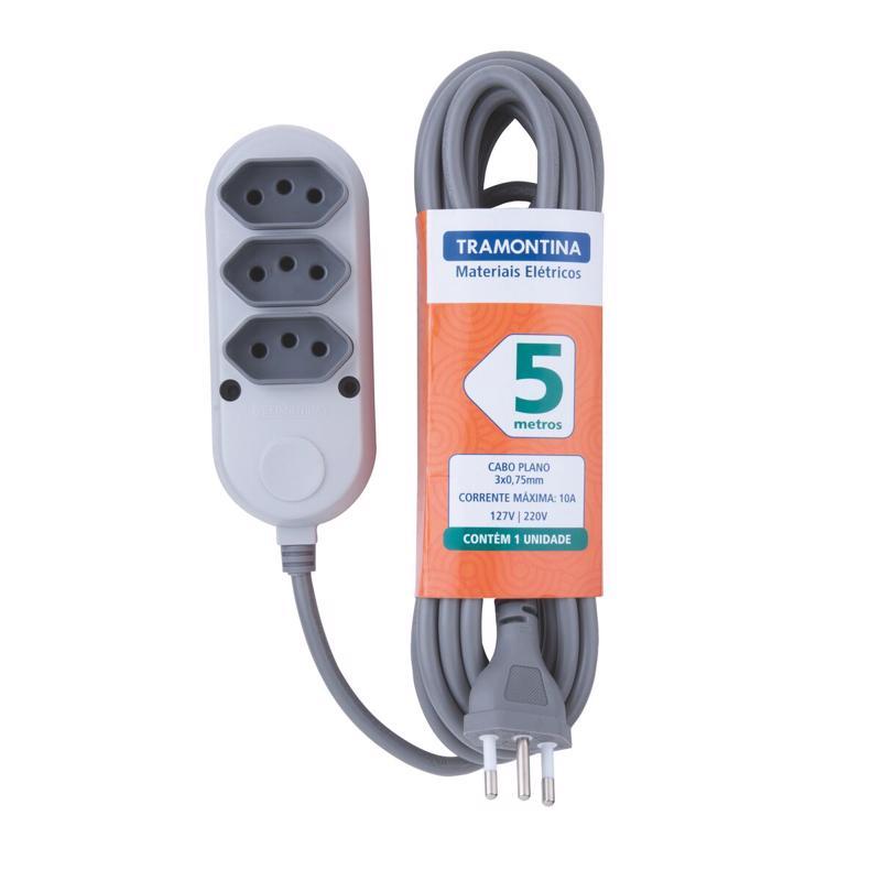 EXTENSAO ELETRICA TRIPLA 5MT TRAMONTINA em Oferta na Shopee