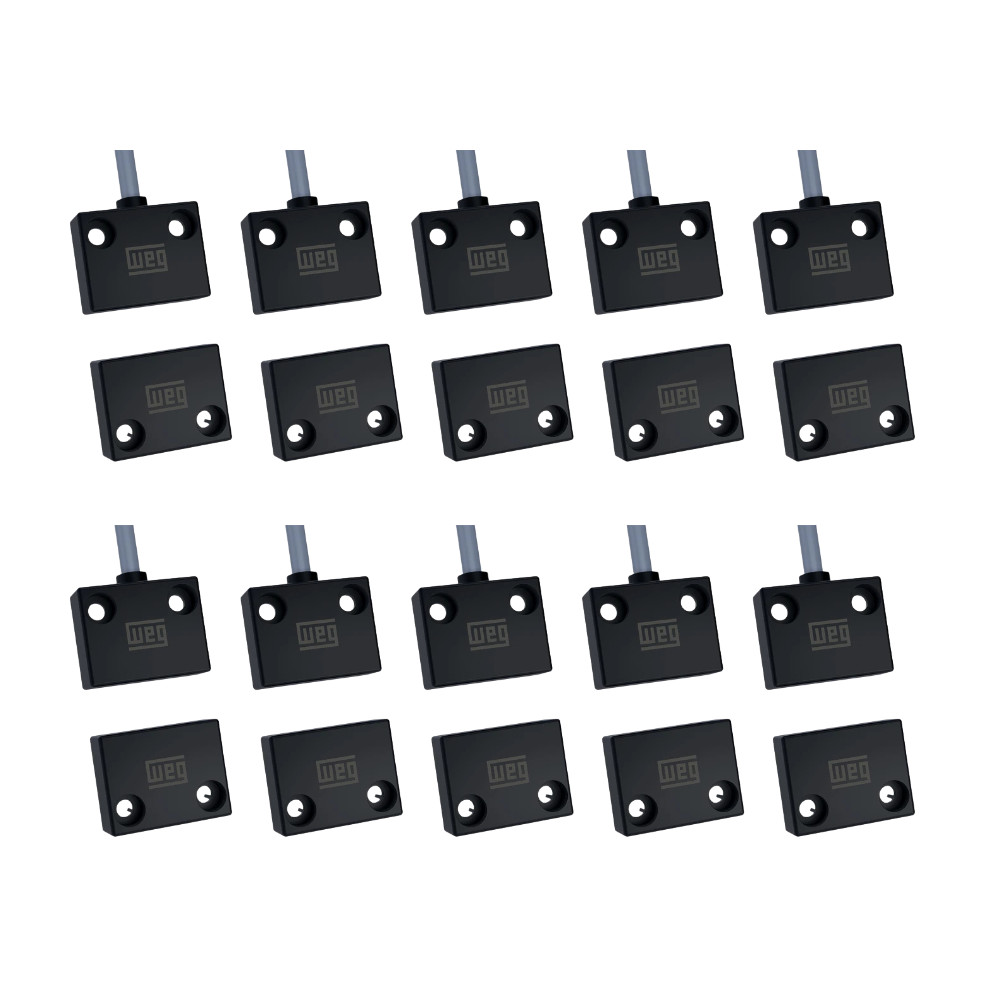 KIT 10 SENSORES MAGNÉTICO WEG SSM5-30R1P2A + 10 ATUADORES MAGNÉTICO DE SEGURANÇA WEG ASSM5-30RP NR12