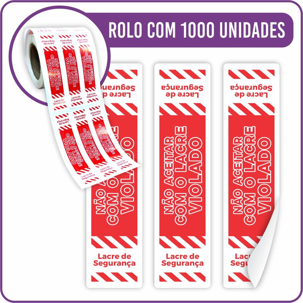 Lacre de Segurança Adesivo Vermelho Pro 2x8cm - 1000 Unidades em Oferta na Shopee