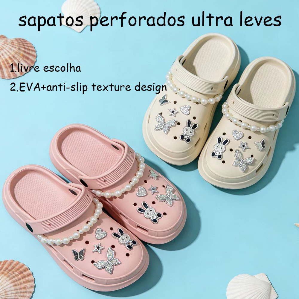 Sandália Macia Babuche Plataforma Feminino Confortável Leve com Botons Removíveis Ideal para Uso em Casa e Fora