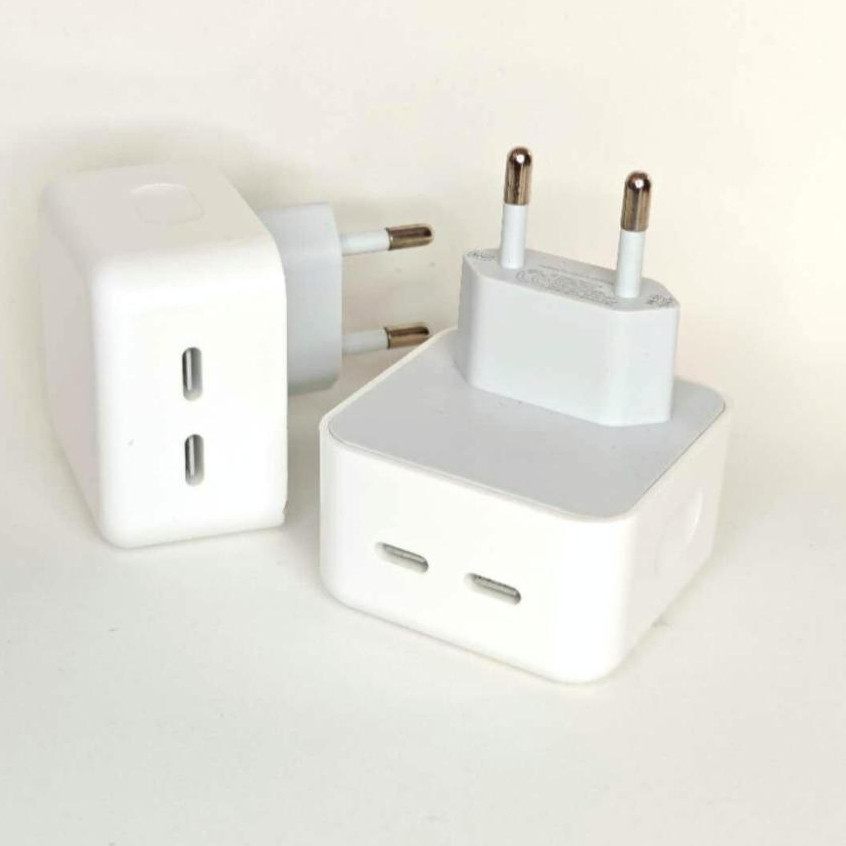 Carregador Fonte Usb-C Duplo 50W Fonte Para iPhone Tomada 2 Entradas Usb-c Pronta Entrega