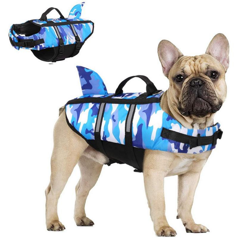 Colete Salva-Vidas para Cães de Estimação, Roupa de Natação de Verão para Cães, Colete Salva-Vidas com Coleira e Arnês,