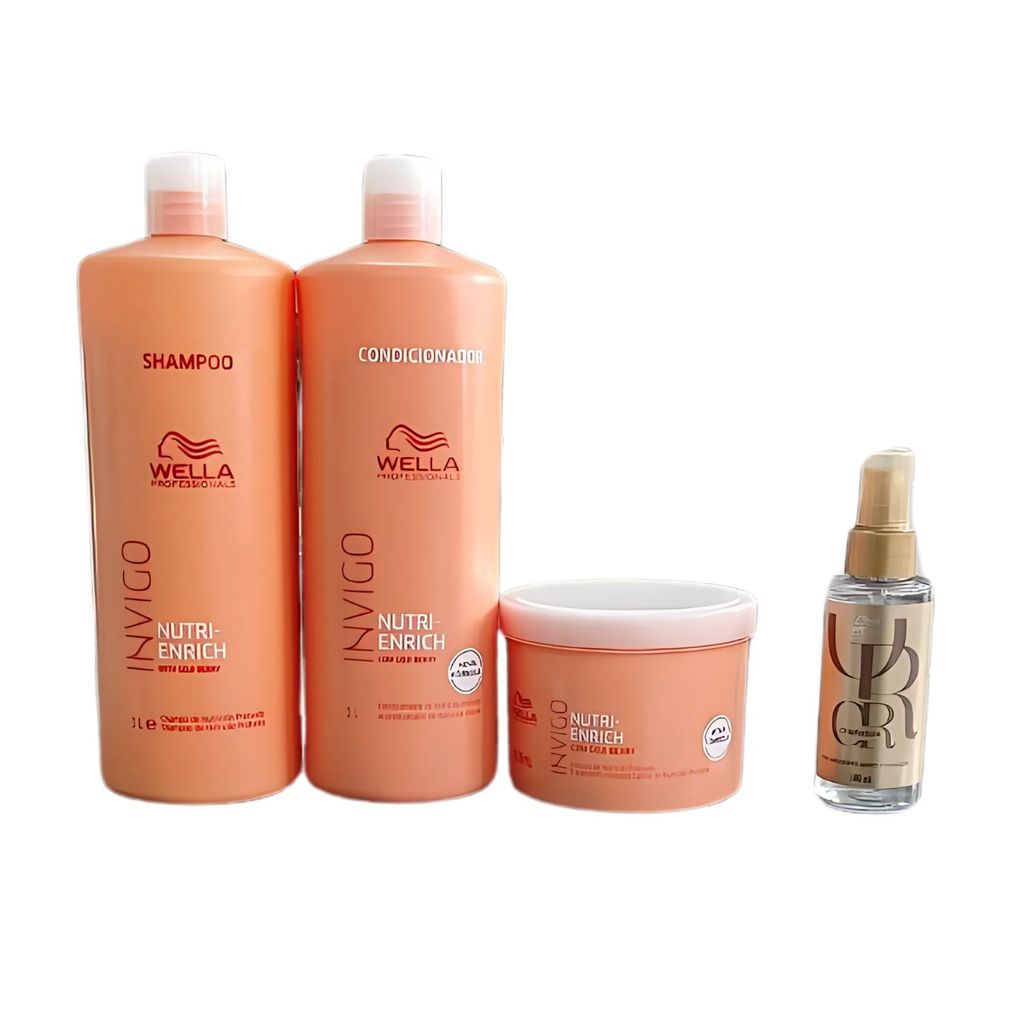 Wella Nutri Enrich Kit Shampoo 1 L + Condicionador 1 L + Mascara 500 Ml + Oleo Oil Reflections 100 Ml