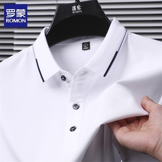Lomon seda camisa Polo de manga curta masculina verão fino lapela branca topo Casual meia manga camiseta roupas masculin