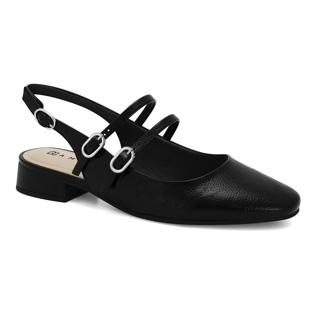 Sapato Feminino Chanel Sapatilha Salto Baixo Conforto Moda Ramarim Original