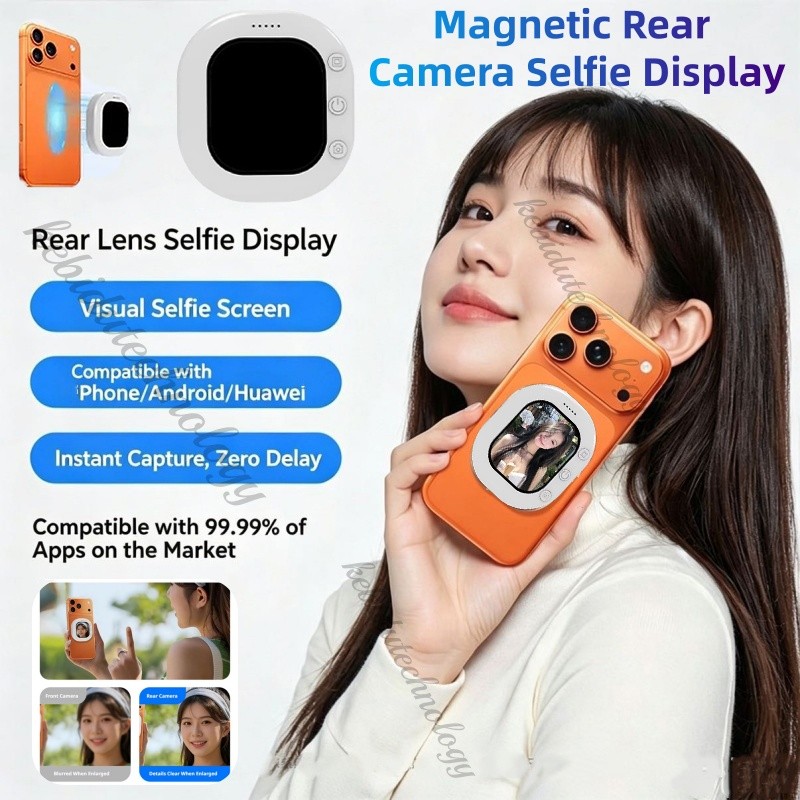 Novo Espelho Magnético De Tela HD Para Selfie T30 2 Em 1 Bluetooth E Conexão Com Fio Captura Instantânea Lente Traseira