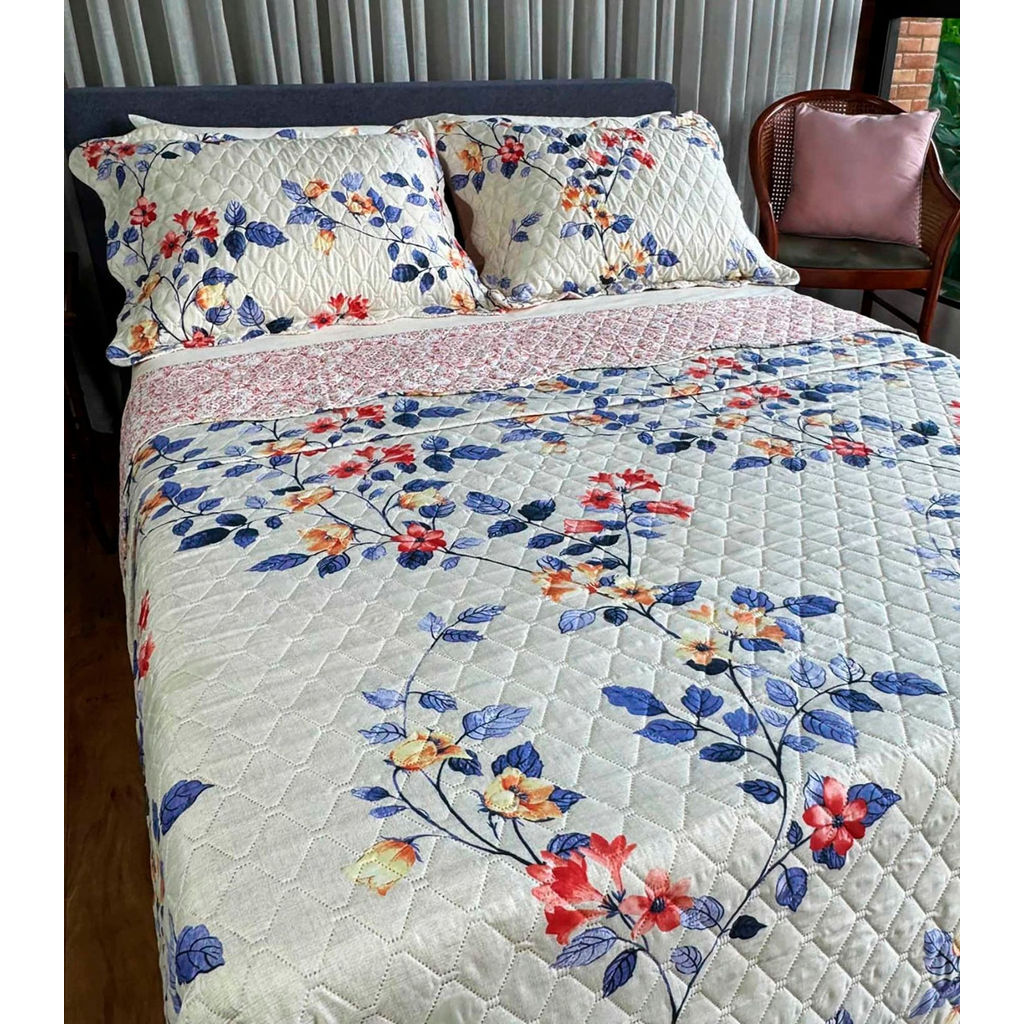 Cobreleito Queen Estampado Dupla Face Lepper Azul
