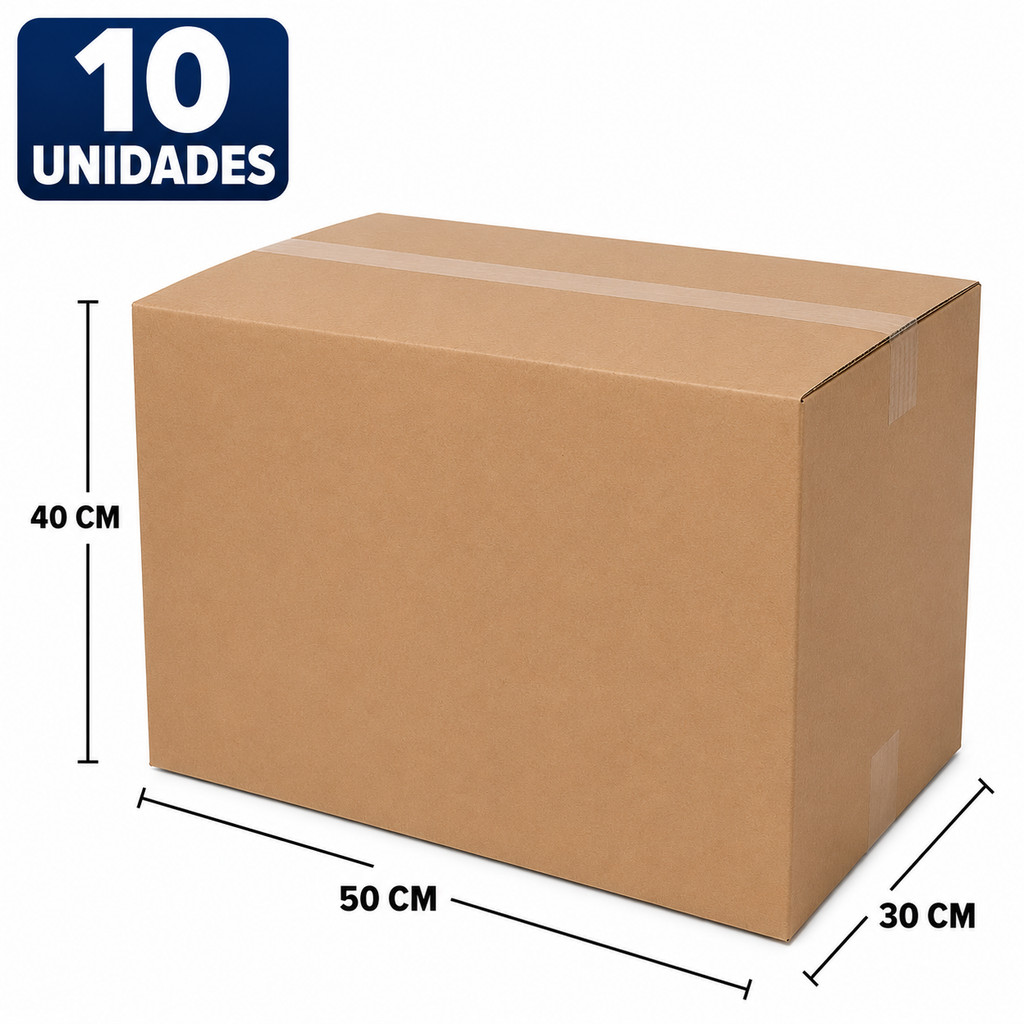 10 Caixas Papelão 50x30x40cm Ideal para Mudanças Caixas Grande