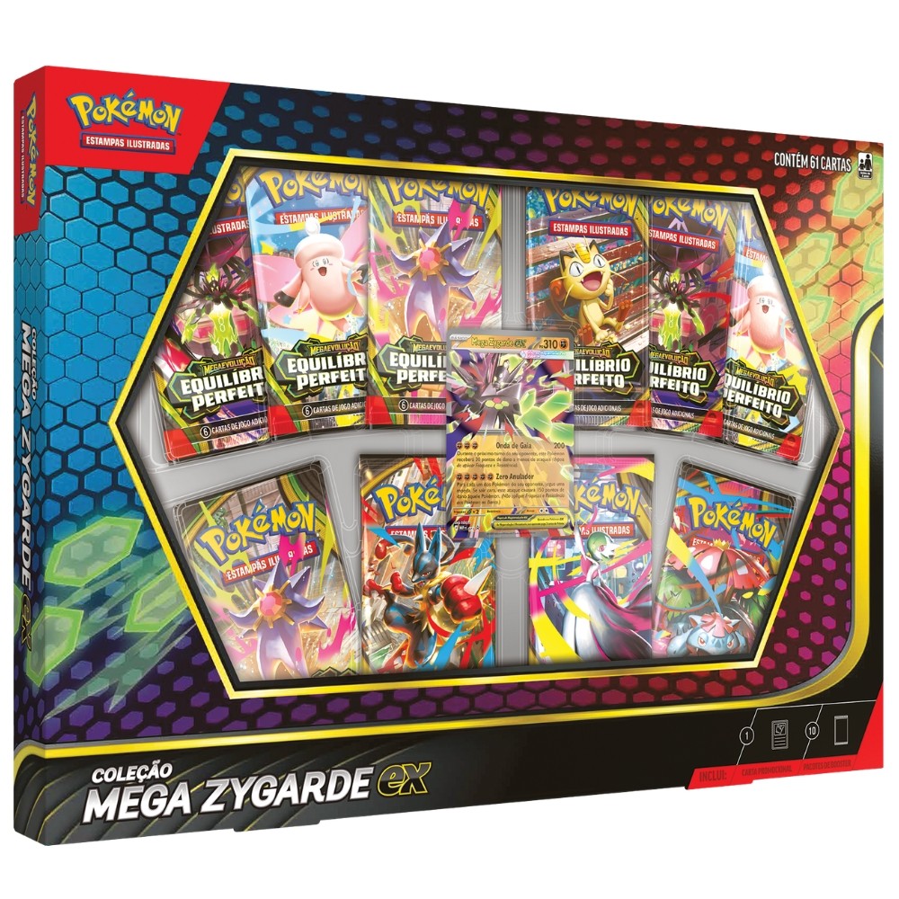 BOX POKÉMON COLEÇÃO MEGA ZYGARDE EX COPAG MEGAEVOLUÇÃO EQUILÍBRIO PERFEITO TCG C