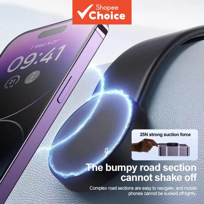 Suporte Magnético Veicular para Celular XJ66, Suporte de Carregador Sem Fio MagSafe Dobrável 15W para iPhone