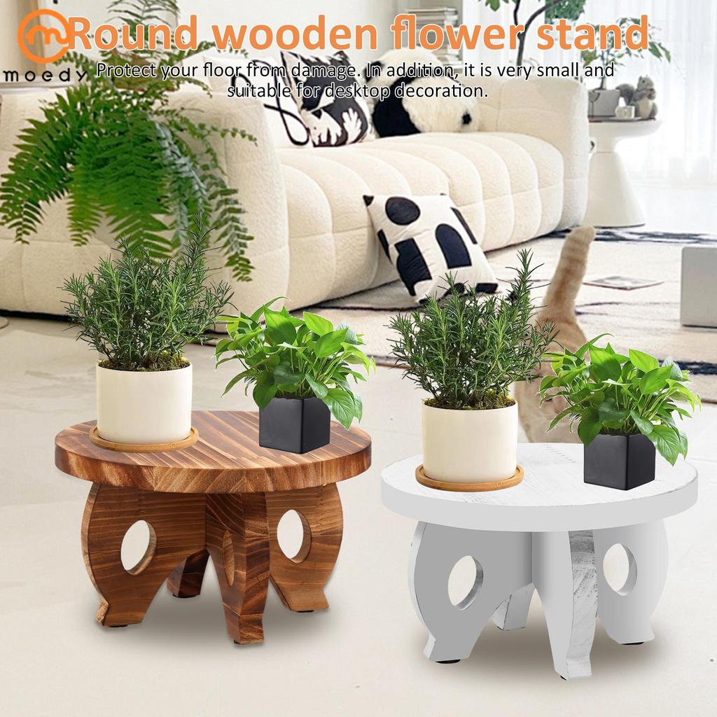Plantador Fezes Forma Redonda Plantio Pedestal Suporte Vaso De Flores De Mesa Para Varanda Interior SHOPSKC6497
