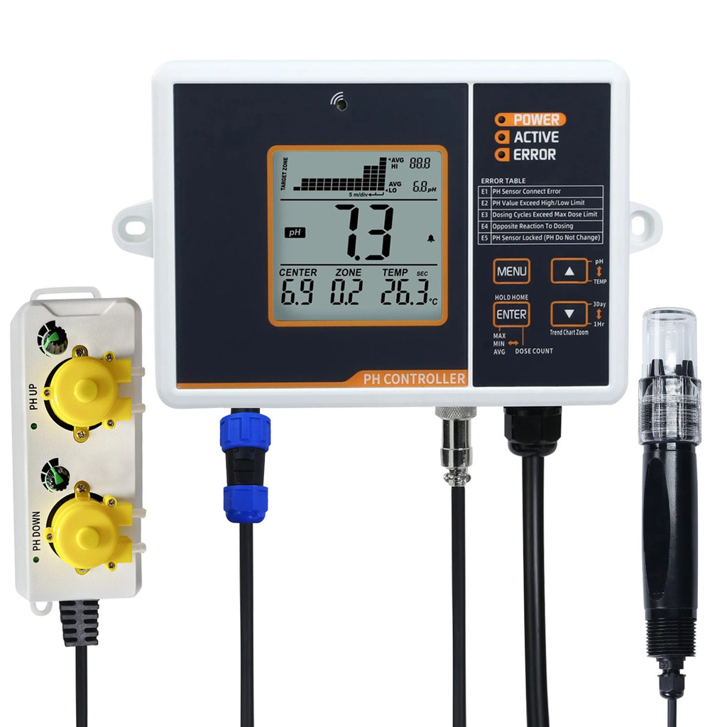 Novo Controlador Digital De pH Com Distribuição Simultânea Para Cima E Baixo , Calibração Automática De 2 Pontos Aquário