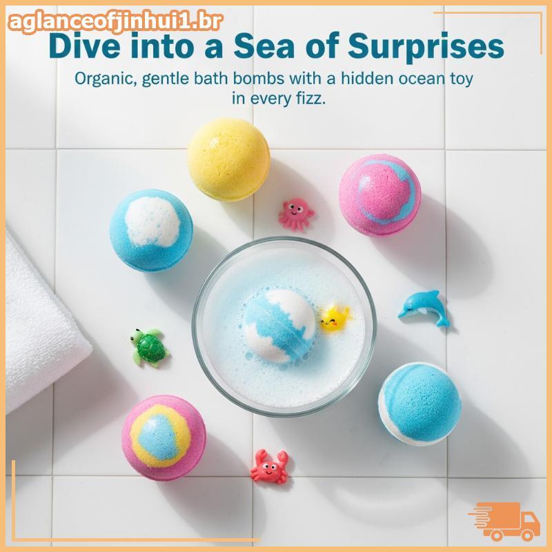 [AGBR] Conjunto De Brinquedos Naturais Para Banho Infantil 12 Unidades Mega Bubble Surprise Ocean Perfeito Presente De C