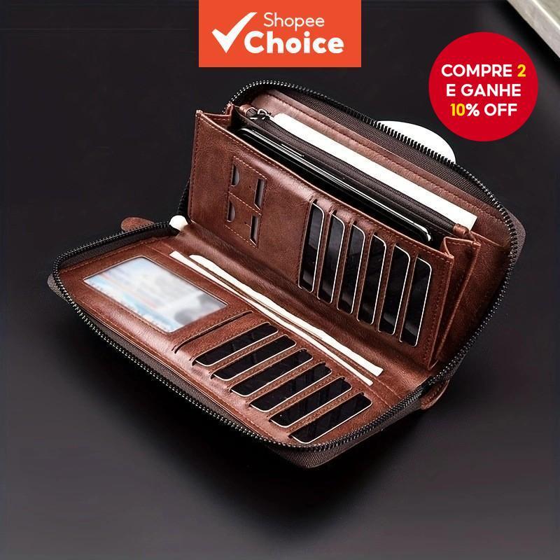 Summer New PU Leather Men's Anti-Furto Wallet Long Style Multiple Card Slots Large Capacity
