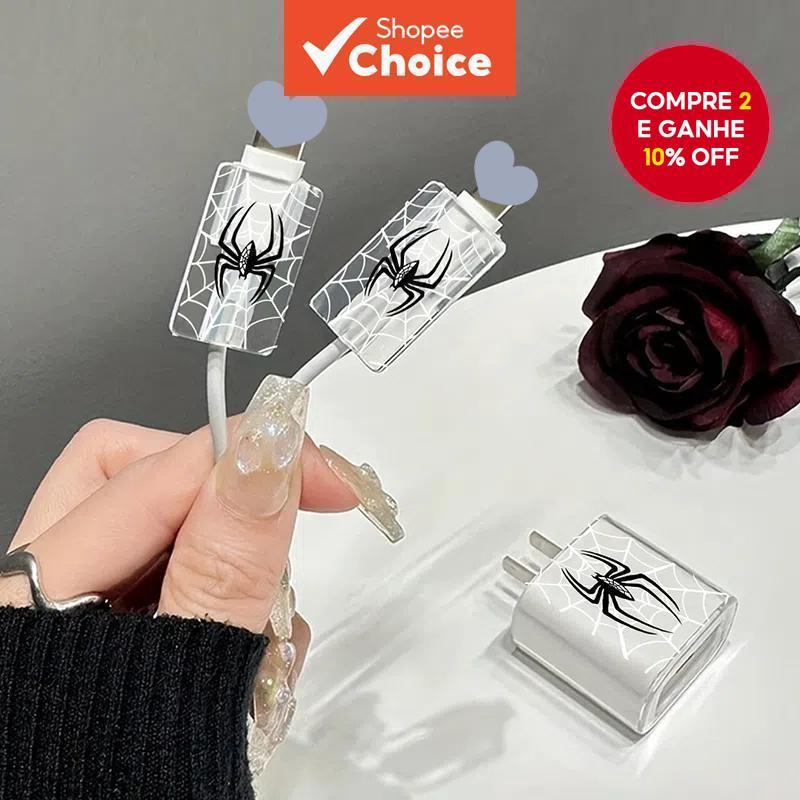 Novo Conjunto de 3 Peças: Estojo Protetor para Carregador de 20W e 18W, Carregador Rápido e Cabo de Dados. em Oferta na Shopee