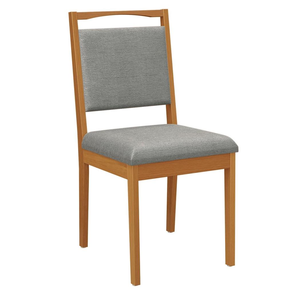 Par de Cadeiras Kappesberg em Madeira Maciça Lina Linho Cinza Mesclado em Oferta na Shopee