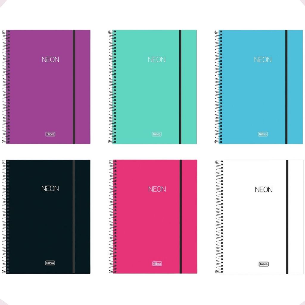 Caderno universitario Neon 10 Matérias 160 Folhas Tilibra em Oferta na Shopee