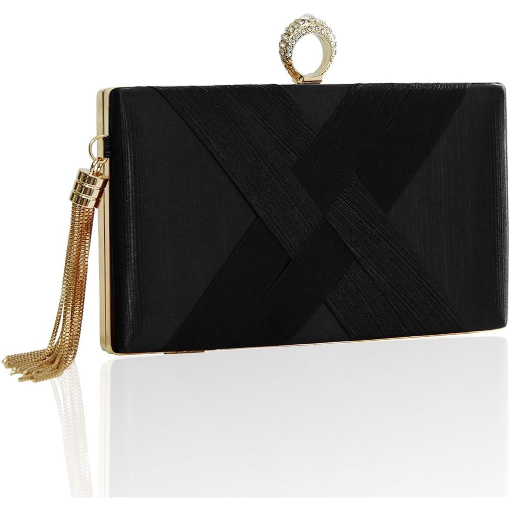 Clutch para Mulheres Bolsa de Festa com Franjas Clutch Brilhante de Diamante Bolsa Transversal para Casamento Noite de F