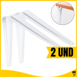 Kit 2 Suportes Mão Francesa 15 X 20cm Para Prateleira Tábua Cantoneira Reforçada Reutilizável