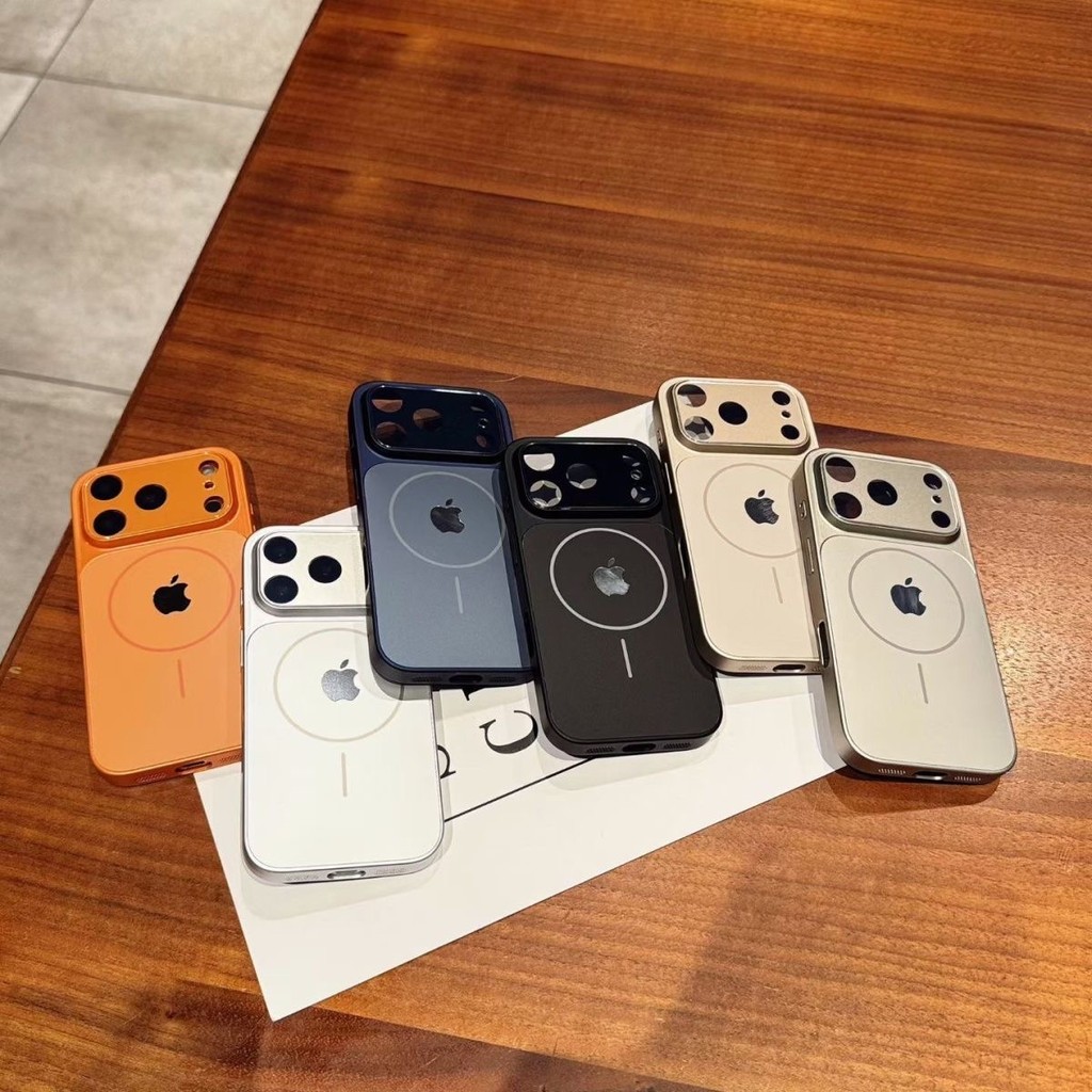 Vidro Grande Janela AG Nano Fosco Caso De Telefone Para iPhone 17 Ar 16 15 14 13 12 11 Pro Max Magsafe Capa Magnética