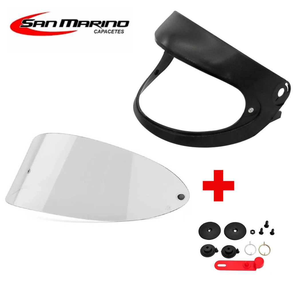 Pala + Viseira + Reparo Capacete Taurus San Marino Completo em Oferta na Shopee