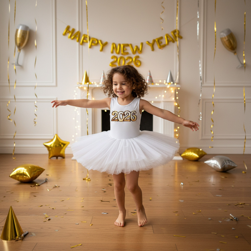 Saia De Tutu Branca Feliz Ano Novo Réveillon Virada Com Body