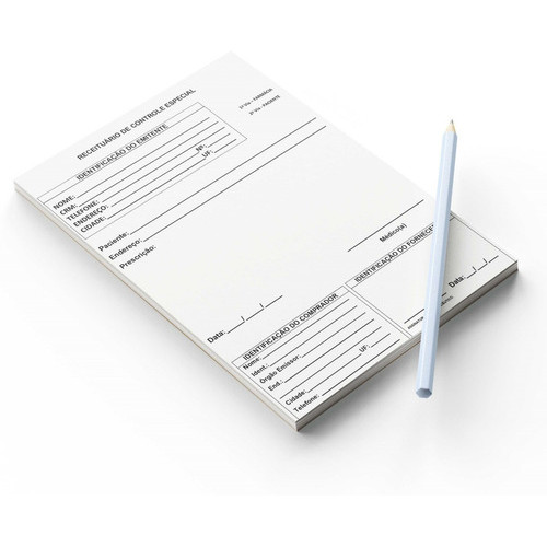 Receituário Controle Especial-200 Folhas 15x21cm