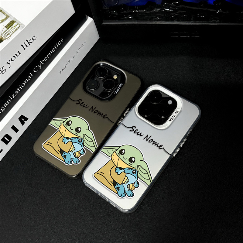Capinha capa de Com nome personalizado Star Wars Cute Baby Yoda para Samsung Galaxy A15 A14 A13 A12 A30 4G 5G Capa