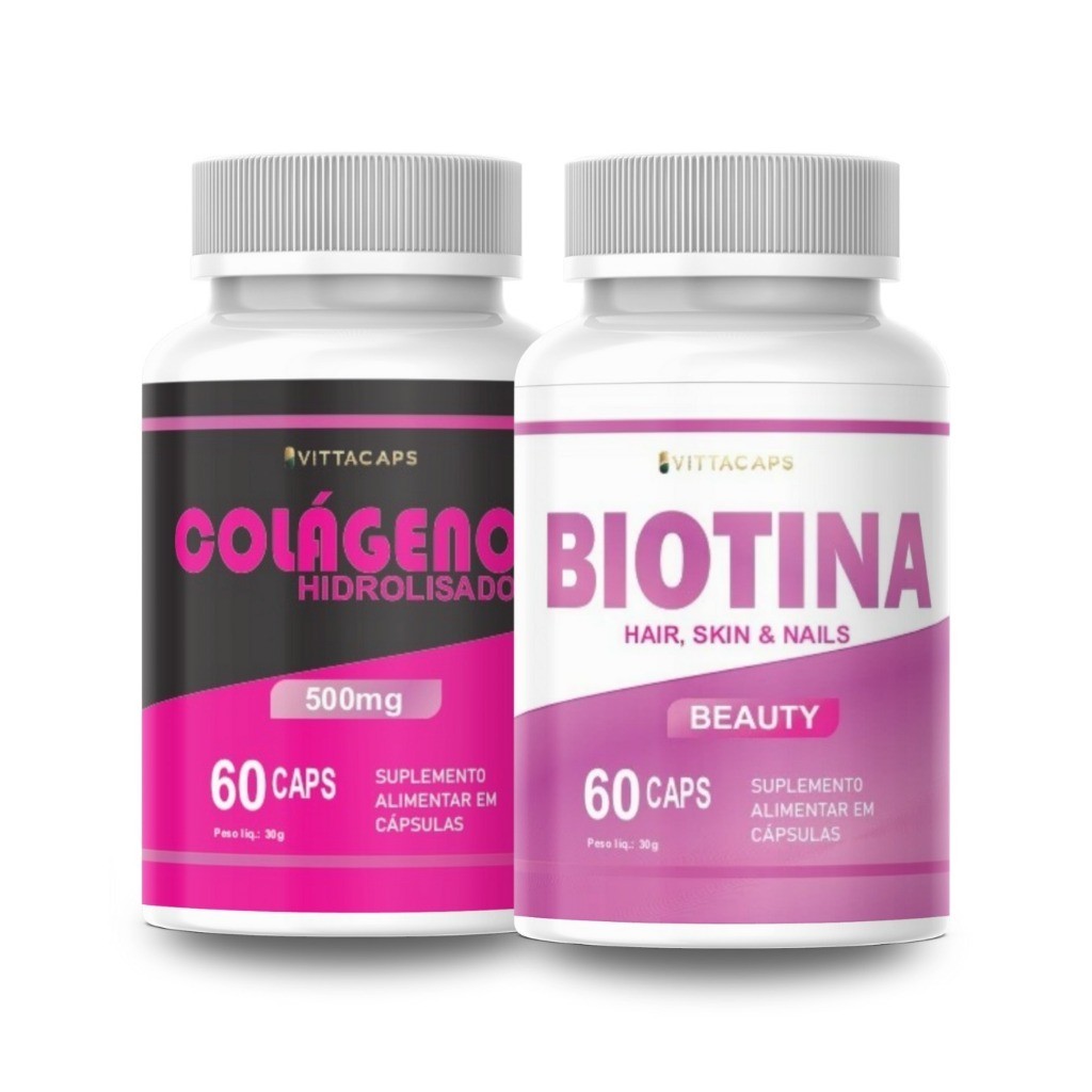 Kit Pele Cabelos E Unhas: Colágeno+ Biotina 120 Cps-COM+80%OFF