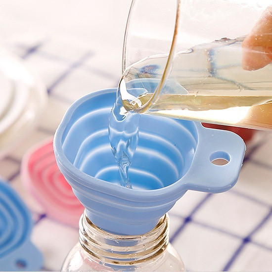 Dispensador De Funil Retrátil De Silicone Flexível Utensílio De Cozinha Líquido