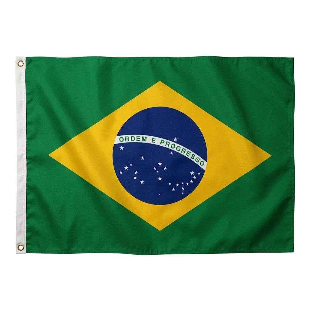 Bandeira do Brasil 63 X 95cm | 150 X 90cm - Tecido 100% Poliéster Brasileira 2 lados - Copa do Mundo